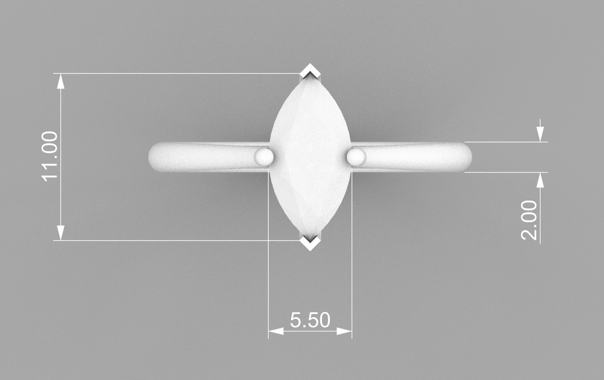 marquise solitaire 5.5x11mm technical detail 02