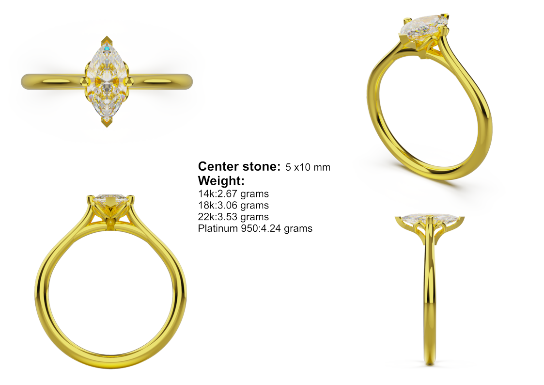 marquise solitaire 5x10mm 01