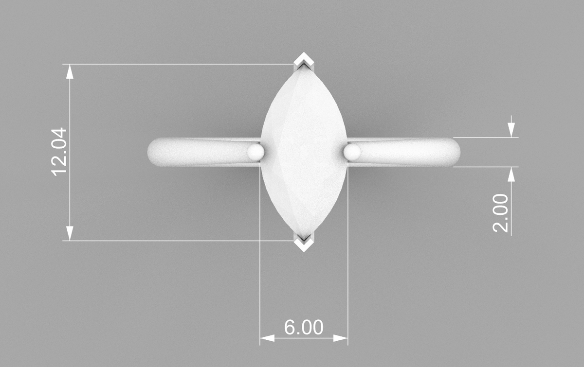 marquise solitaire 6x12mm technical detail 02