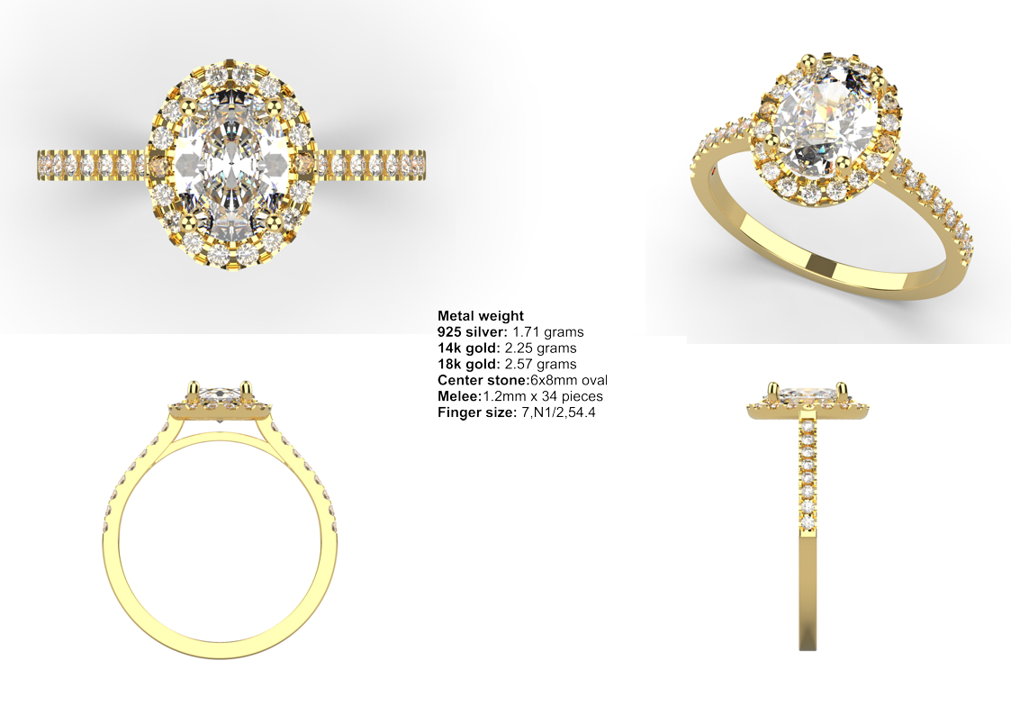 Oval Halo CAD Bundle