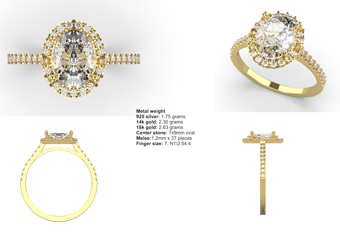Oval Halo CAD Bundle