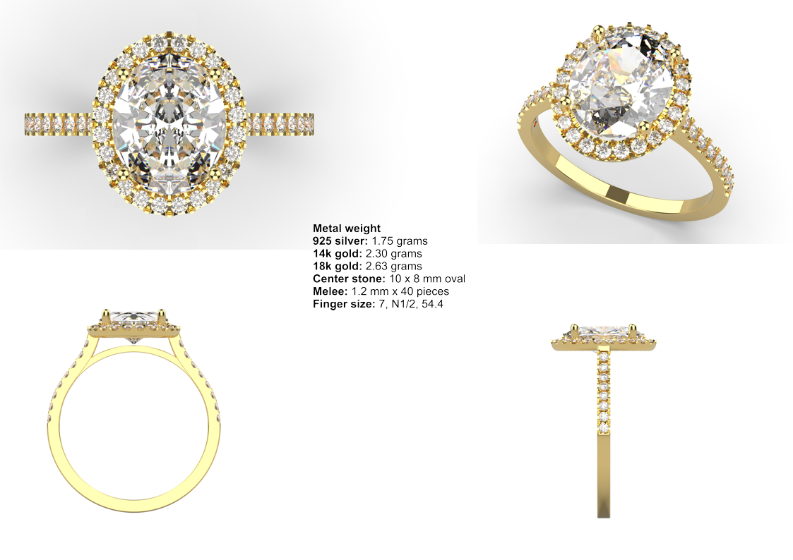 Oval Halo CAD Bundle
