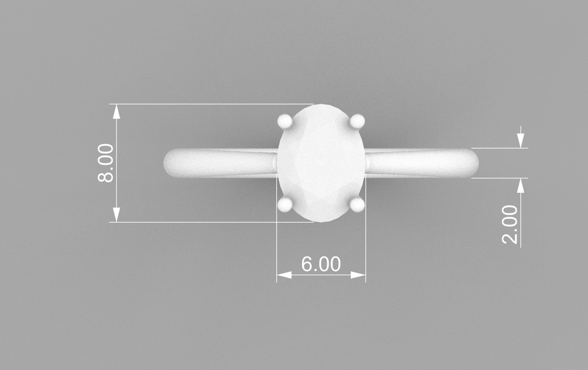 oval solitaire 6x8mm technical detail 02