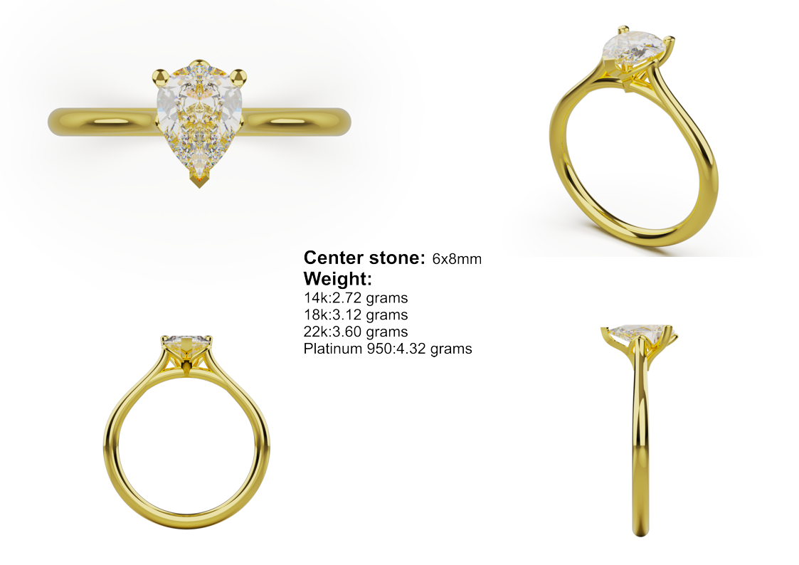 pear solitaire 6x8mm 05