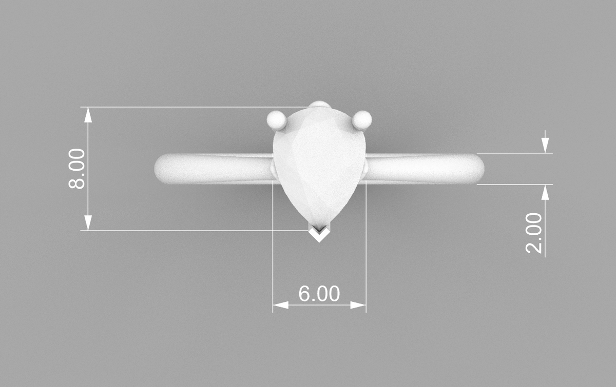 pear solitaire 6x8mm technical detail 02