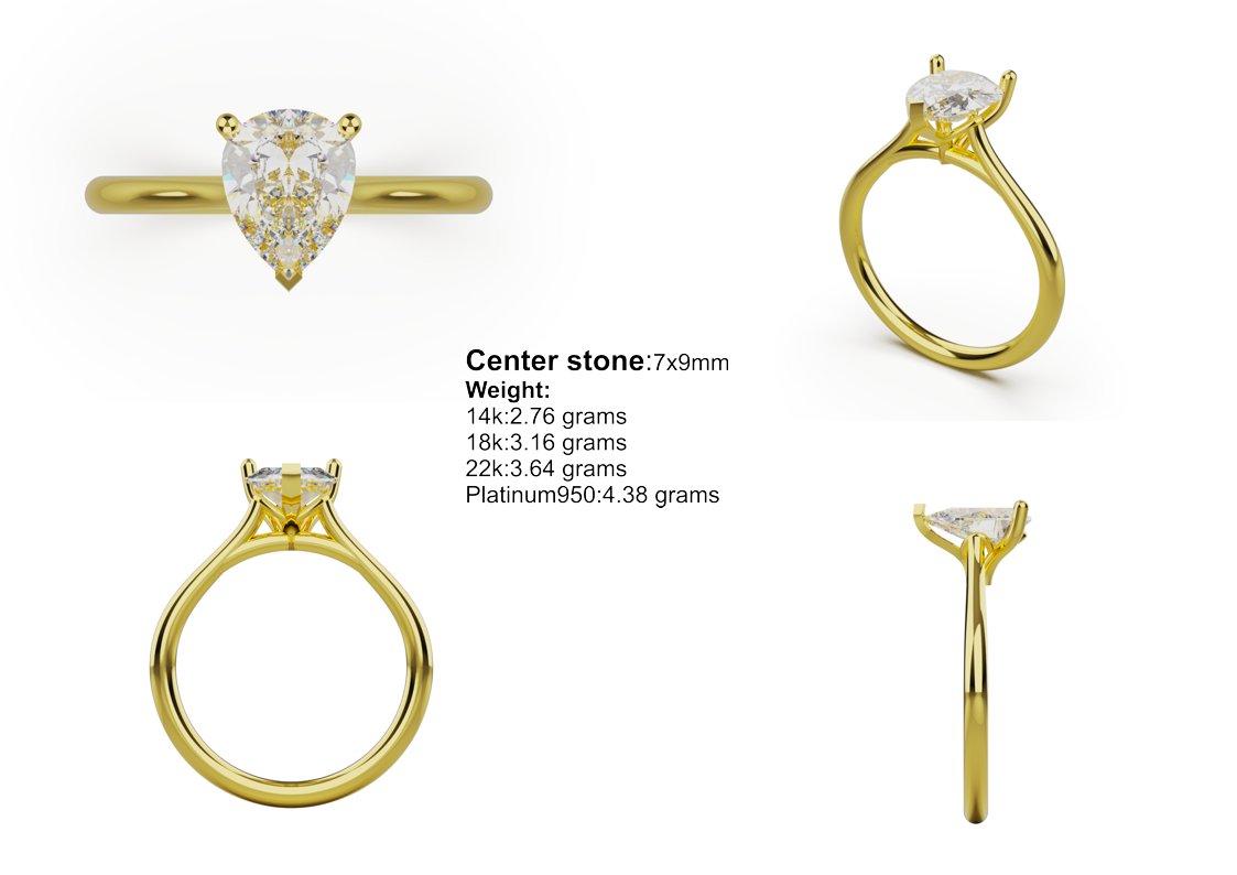 pear solitaire 7x9mm 05