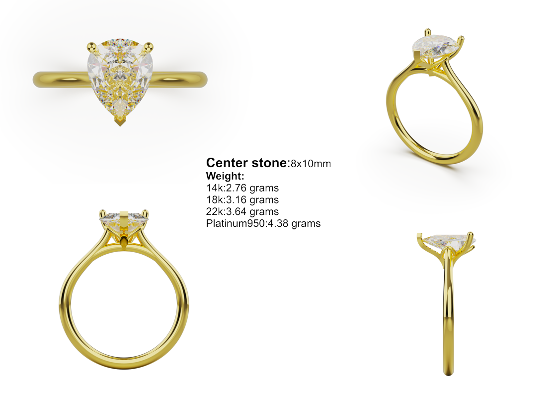 pear solitaire 8x10mm 05
