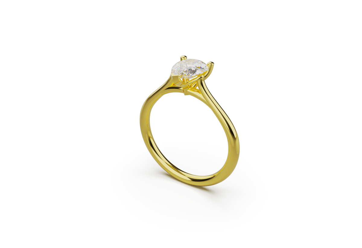 Pear solitaire CAD bundle in yellow gold