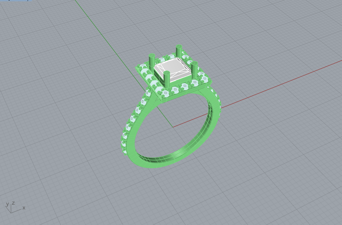 Princess cut halo engagement ring