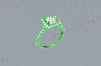 Princess cut halo engagement ring
