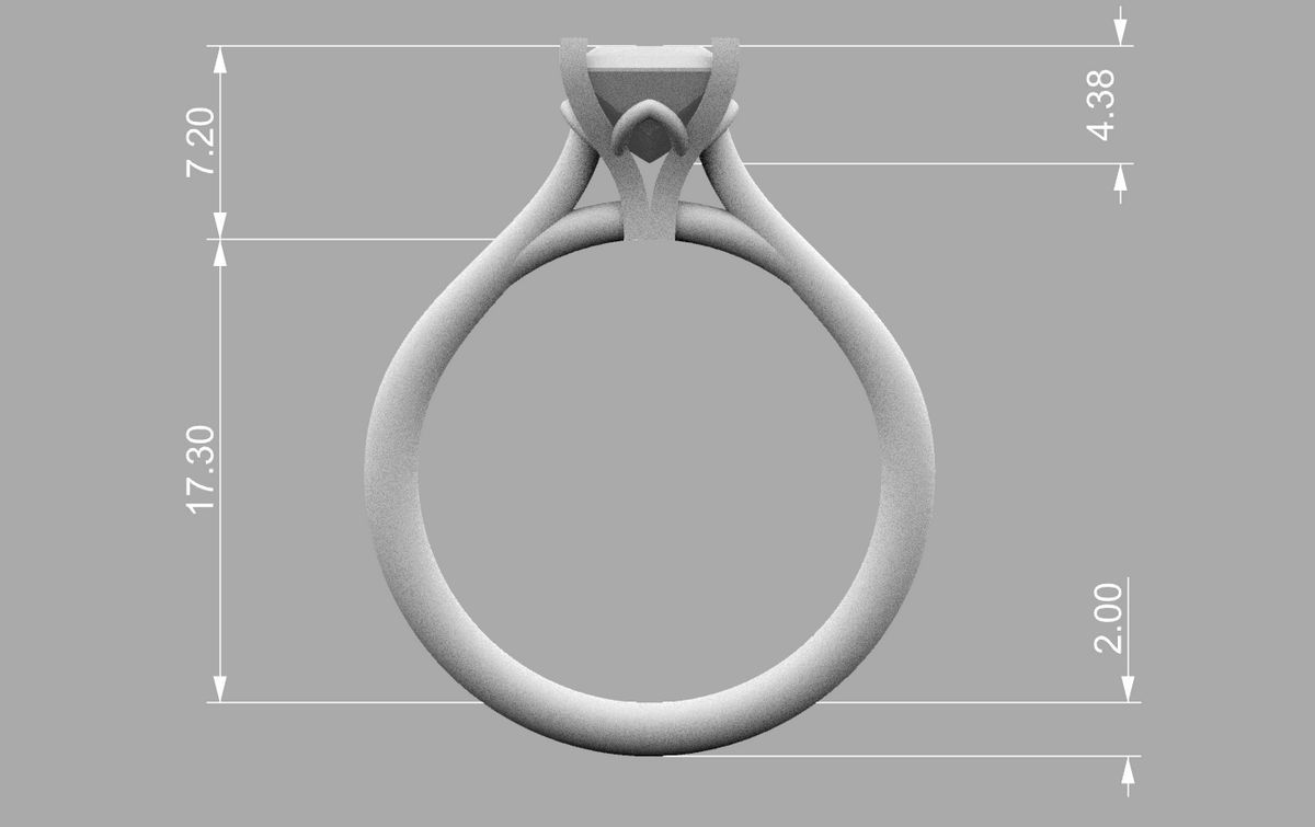 princess solitaire 6x6mm technical detail 01