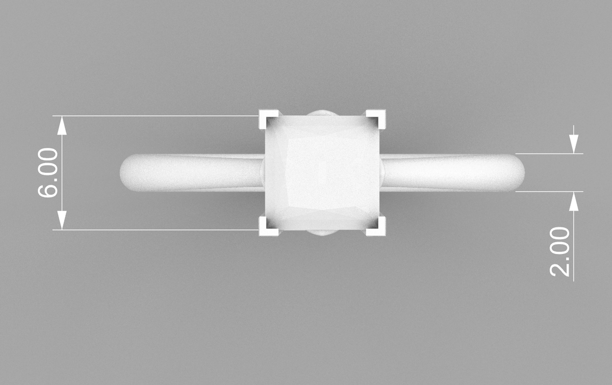 princess solitaire 6x6mm technical detail 02